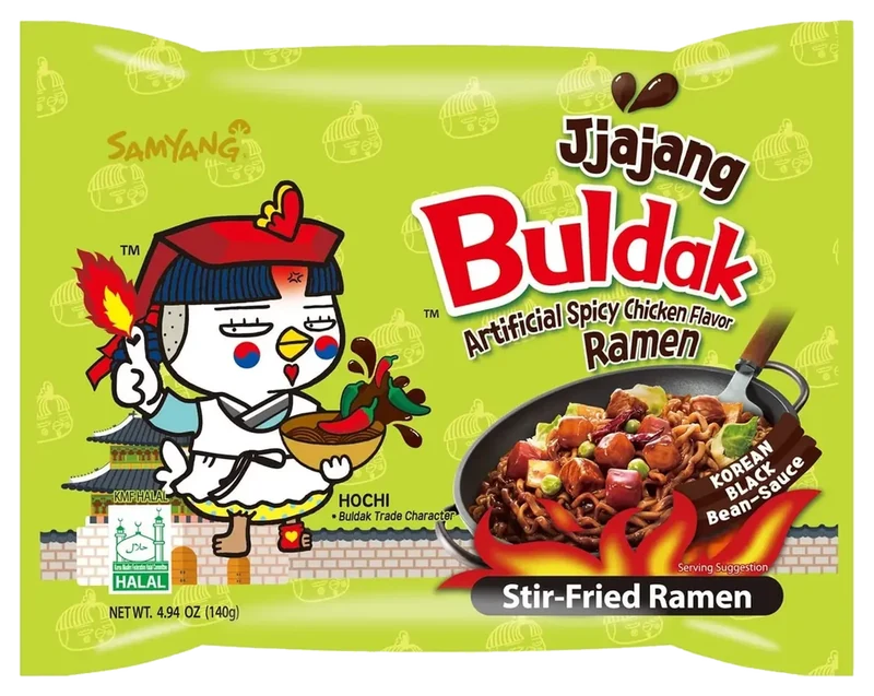 Ramen Buldak Jjajang · Frijol de soya negro