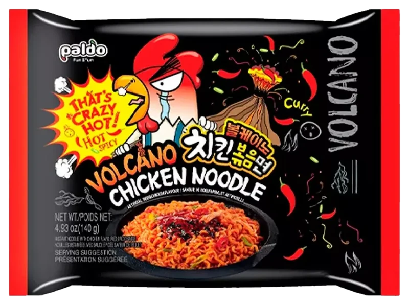 Ramen Paldo y Arih Volcano Hot Chicken