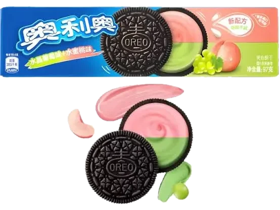 Snacks y dulces importados Oreo Uva y Durazno